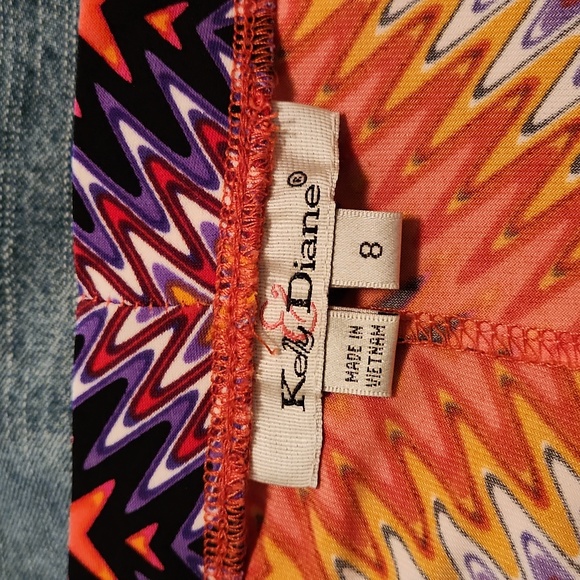 Vintage Kelly & Diane rainbow zigzag stripe stretchy pant - Picture 5 of 6